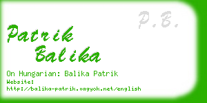 patrik balika business card